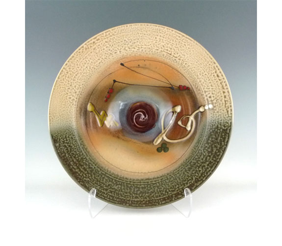 Loren Lukens - Stoneware Bowl Green Ash Glaze 14"x 5"